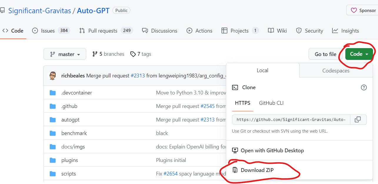 how to get code from github