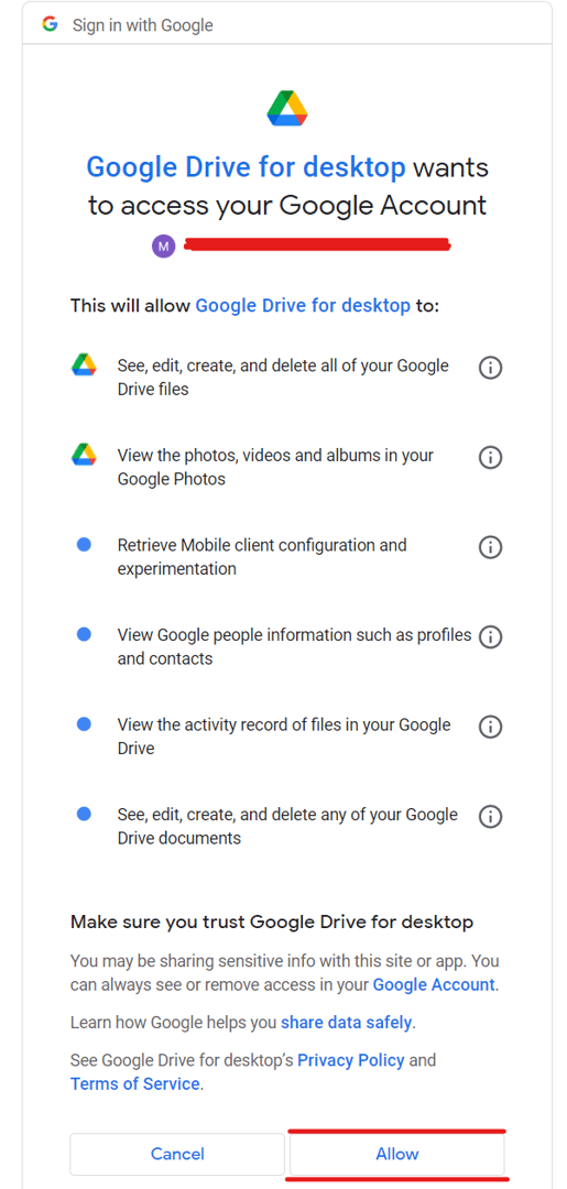 google want to have access