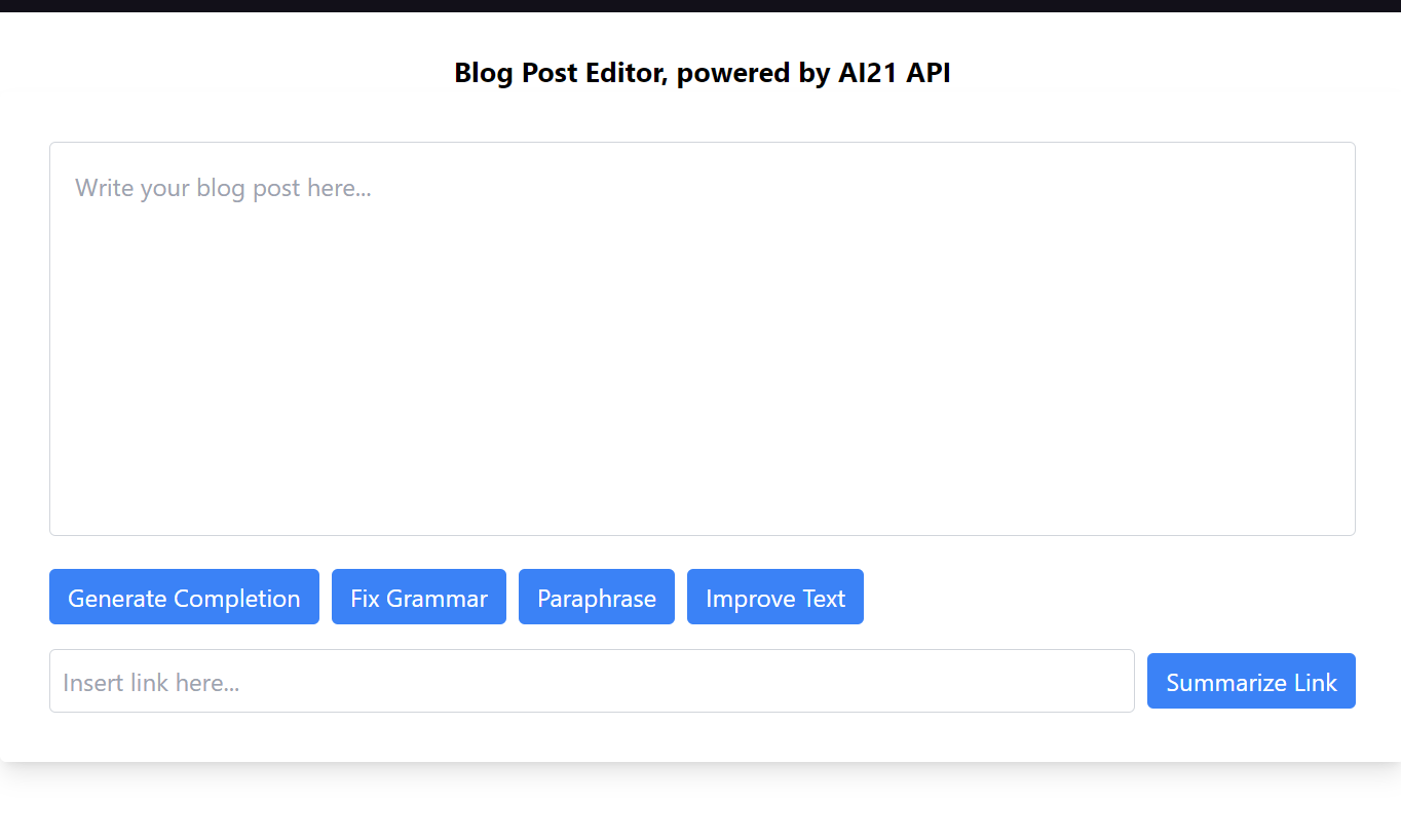 The Blog Editor app