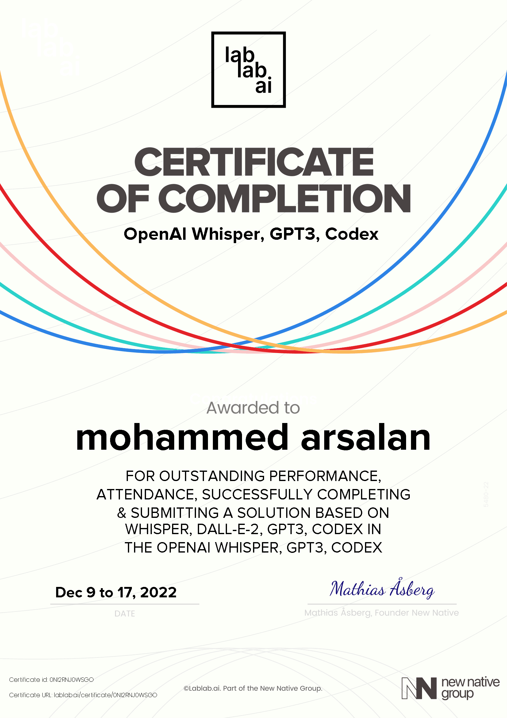 personal certificate