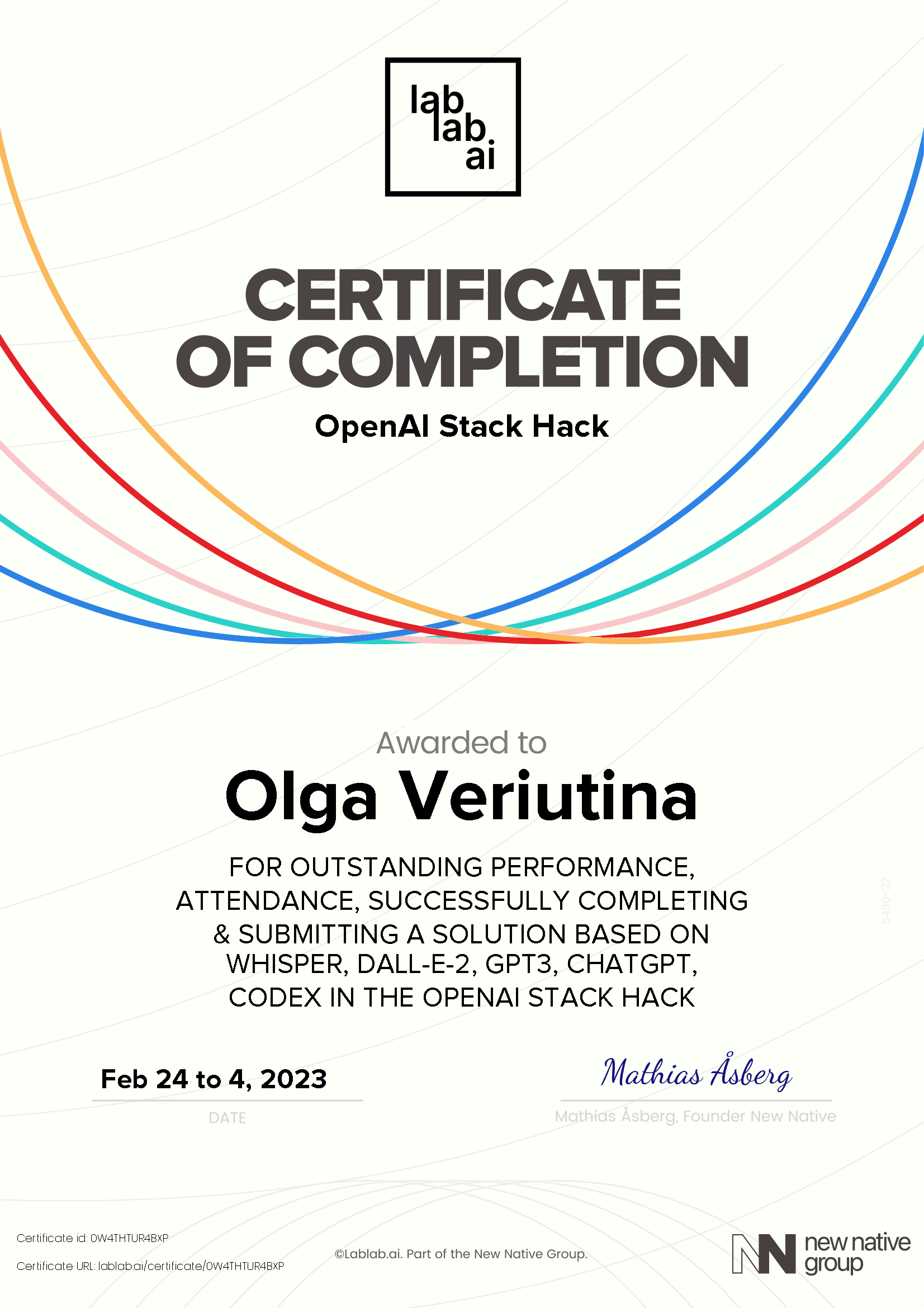 personal certificate