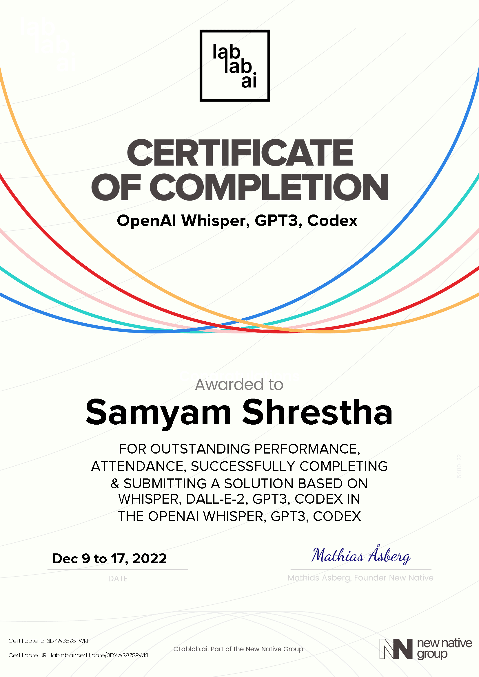 personal certificate