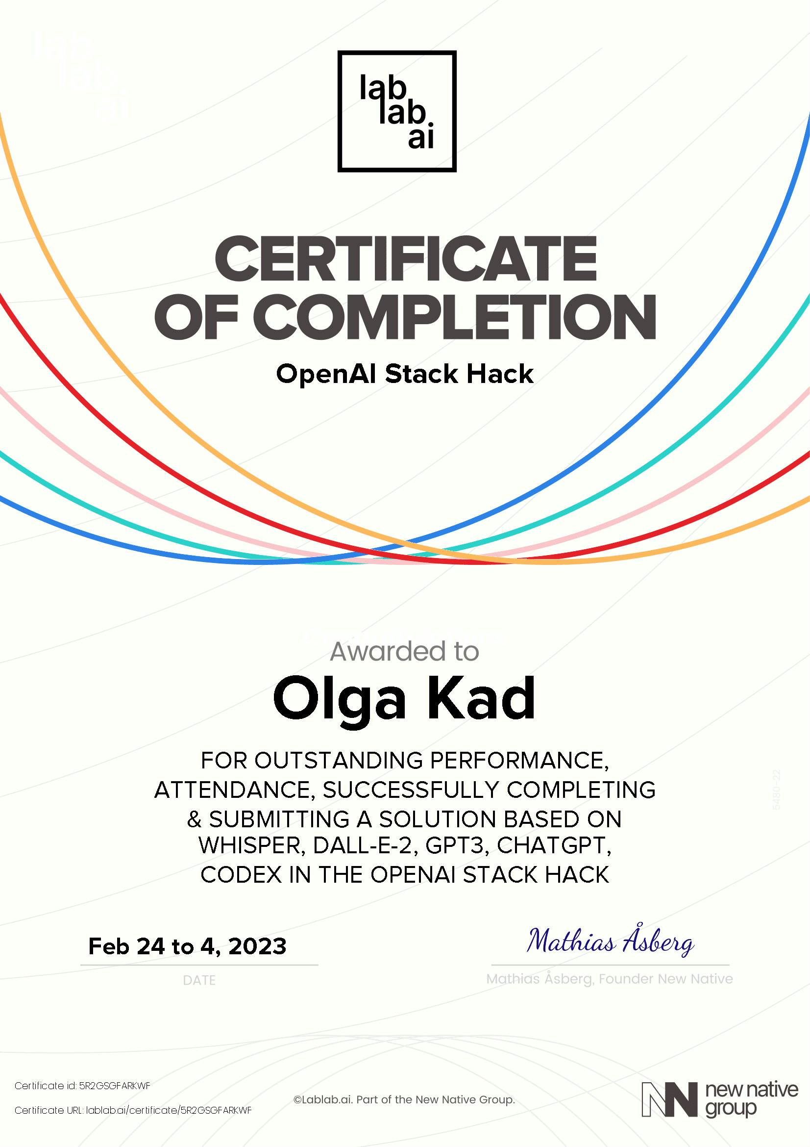 personal certificate