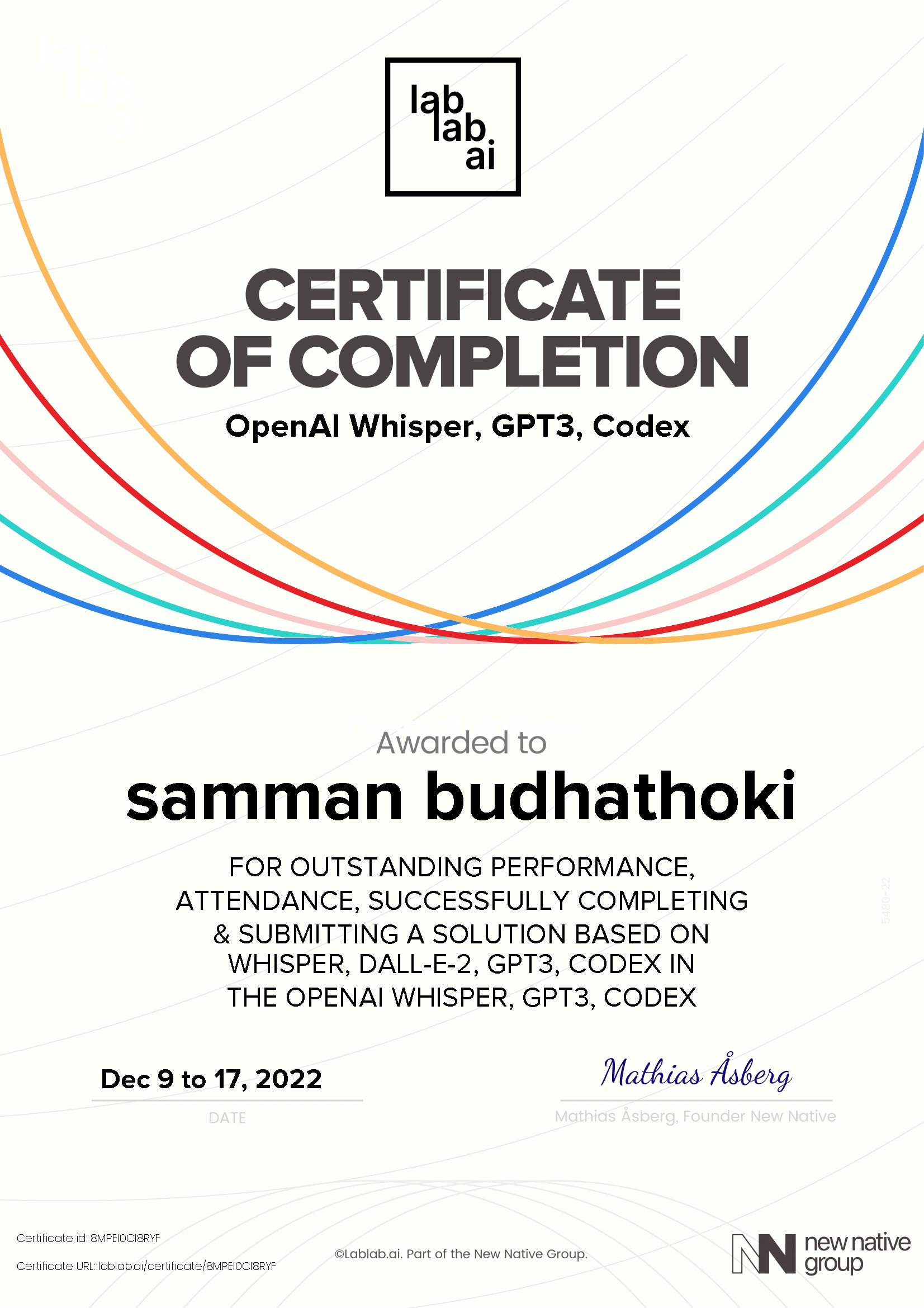 personal certificate