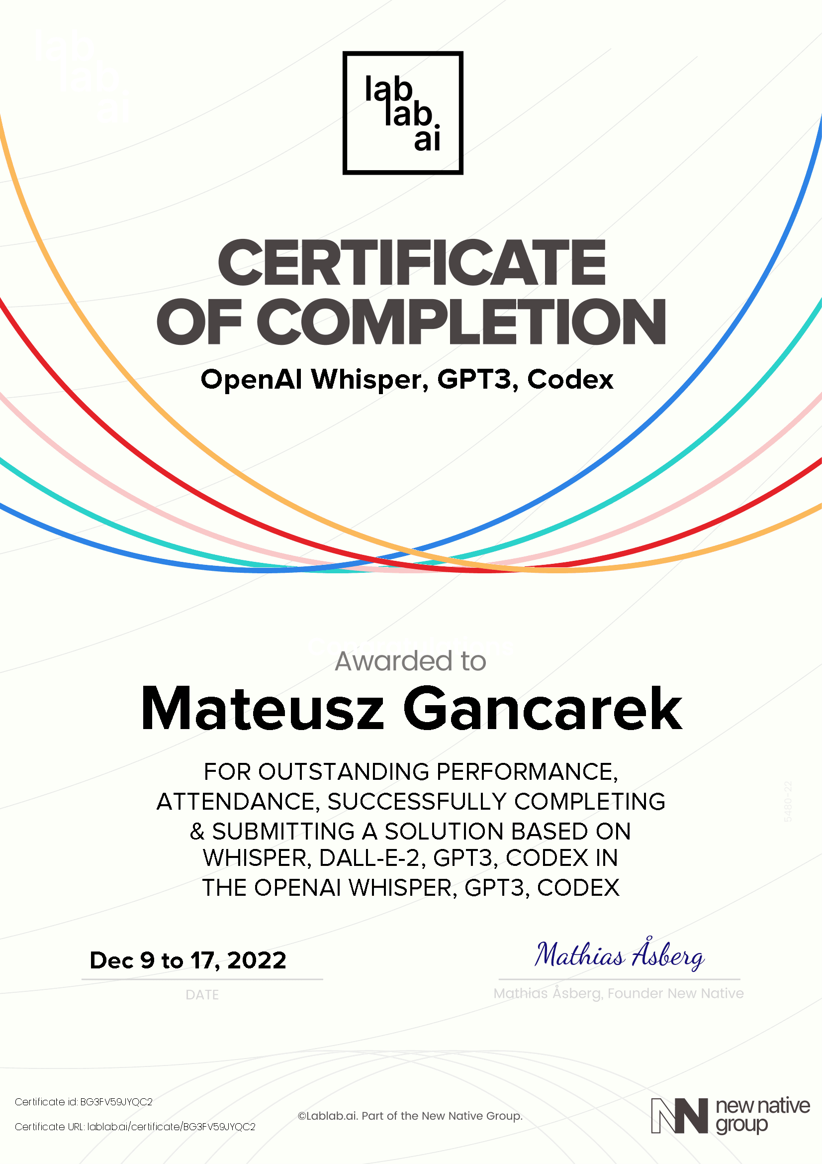 personal certificate