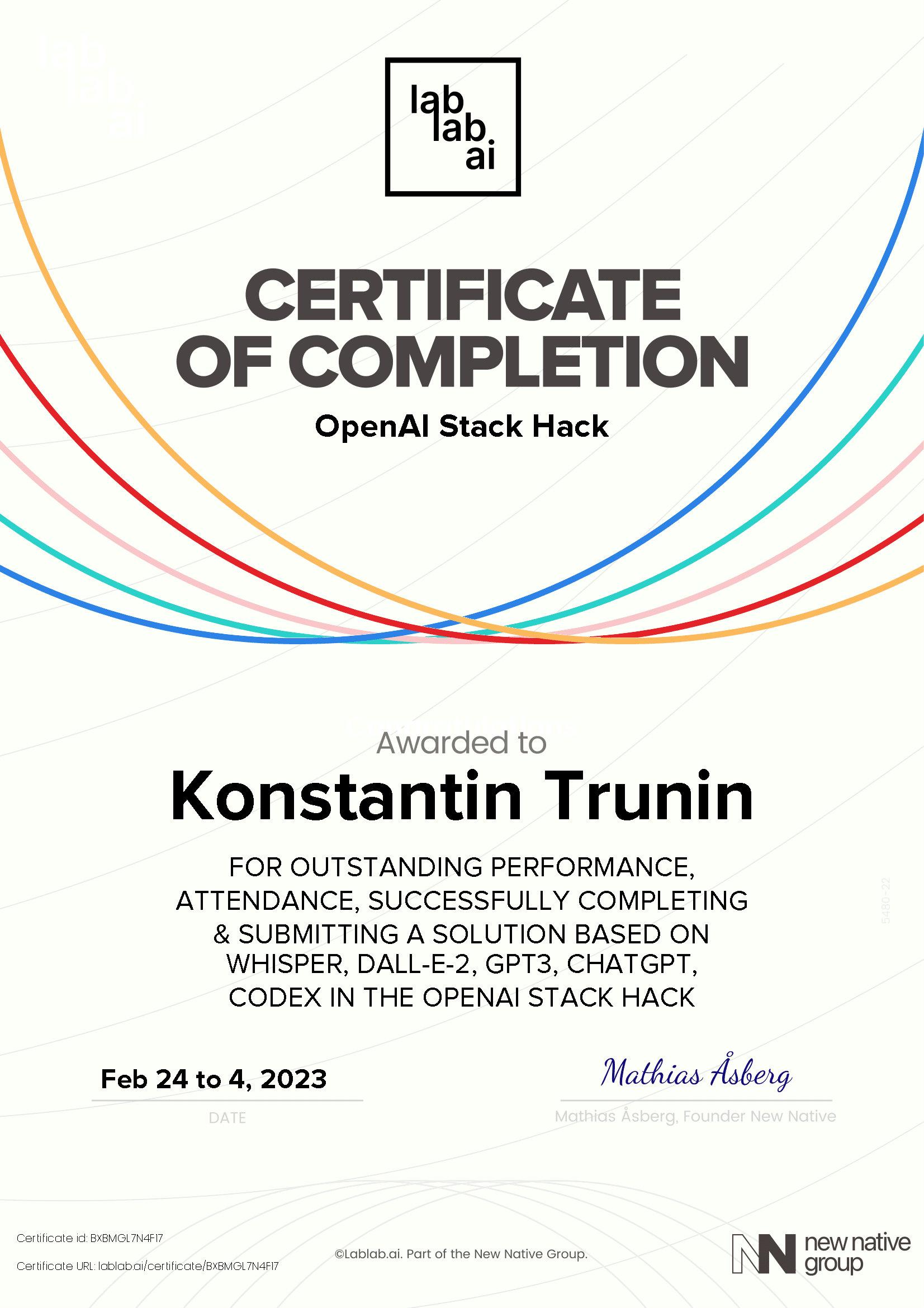 personal certificate