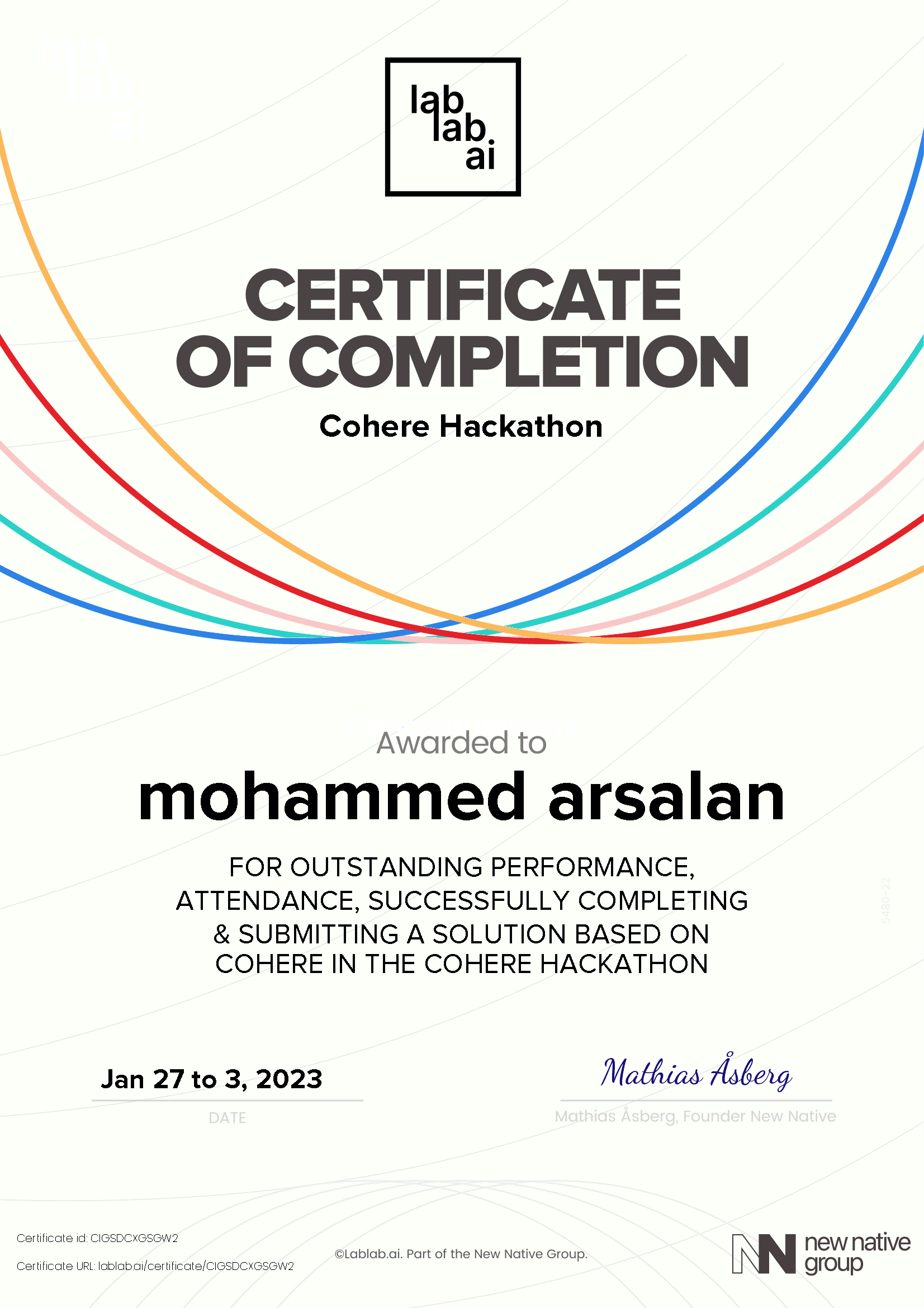 personal certificate