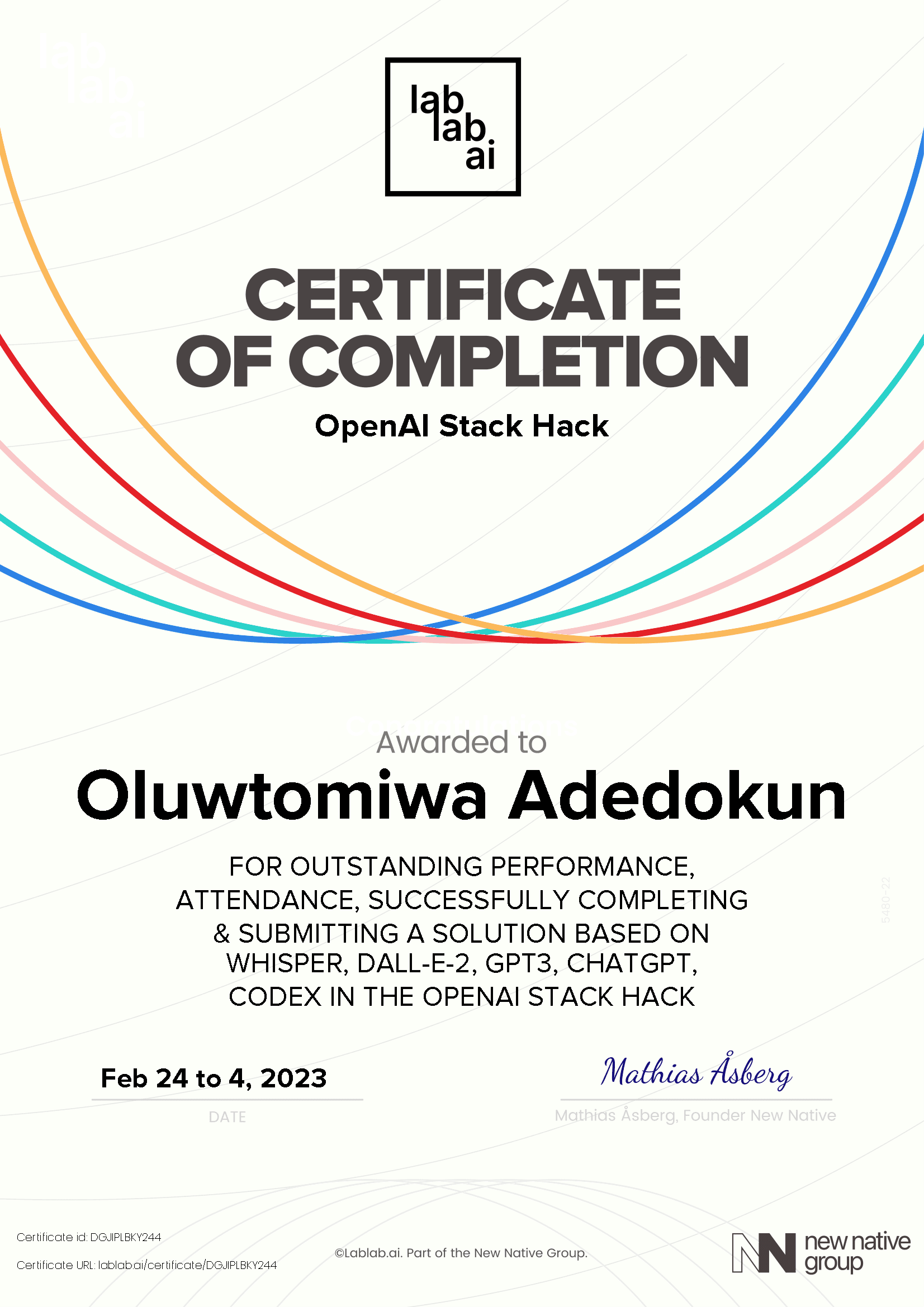 personal certificate