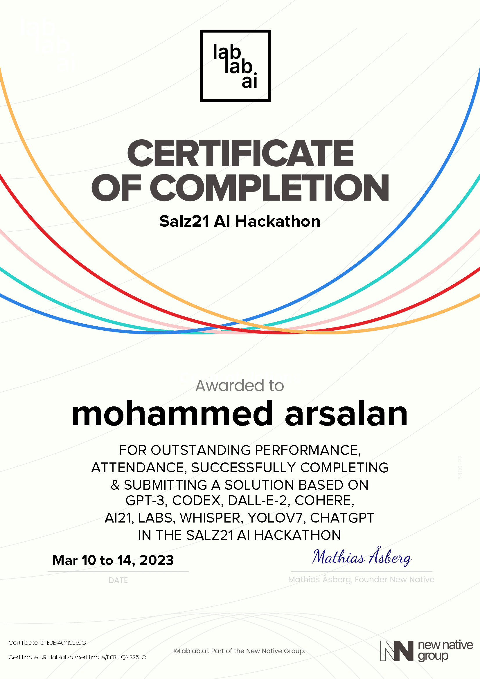 personal certificate