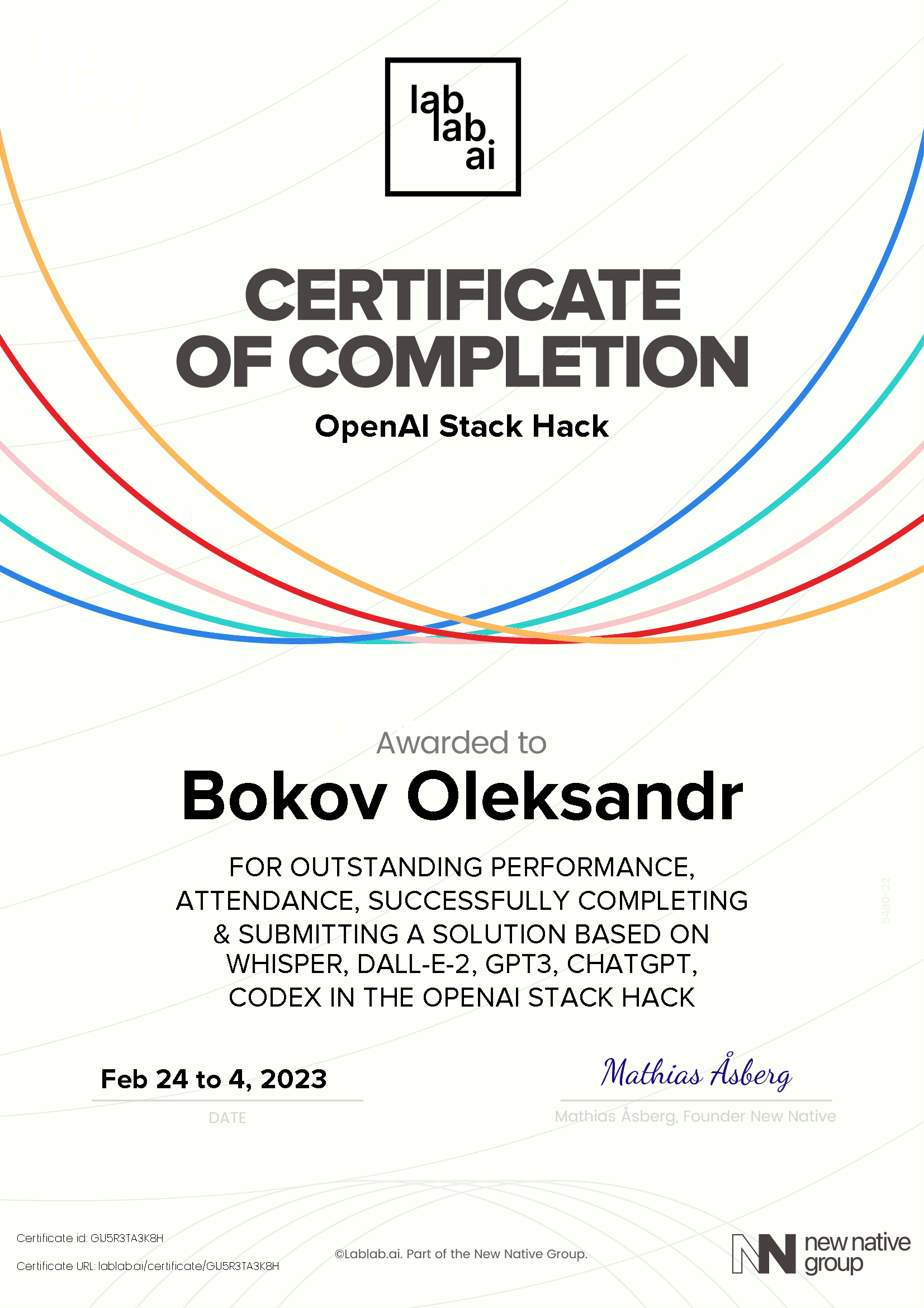 personal certificate