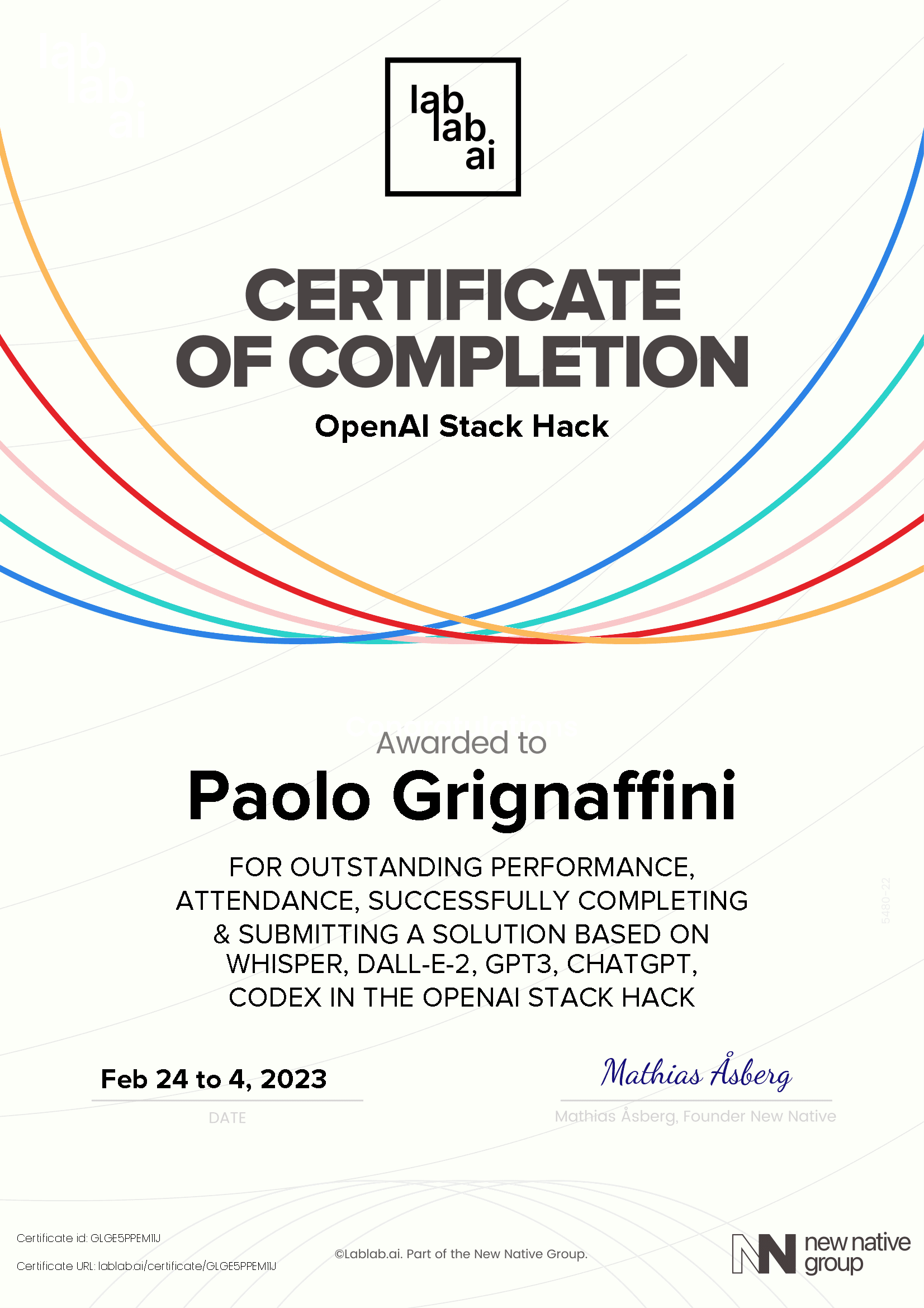 personal certificate