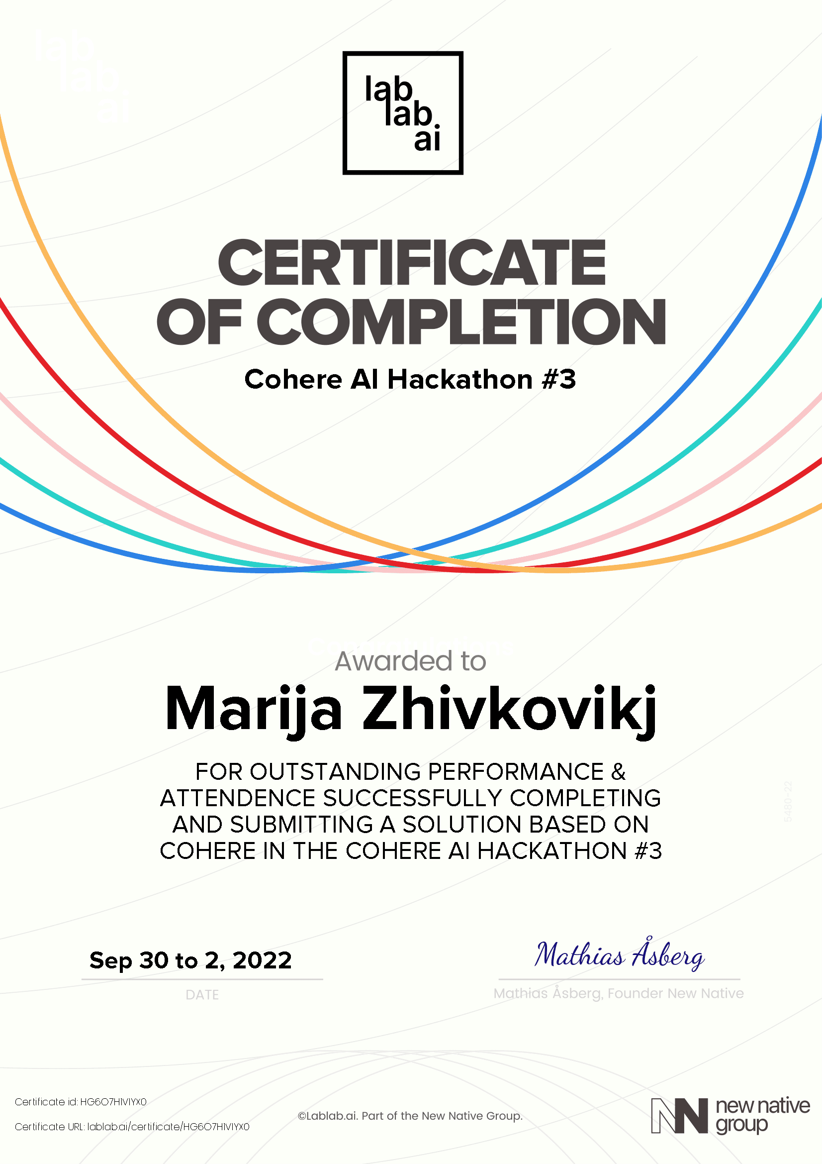 personal certificate