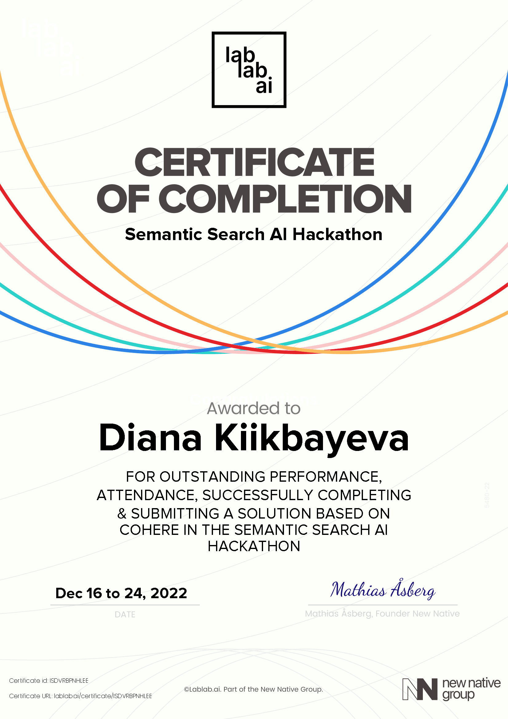 personal certificate