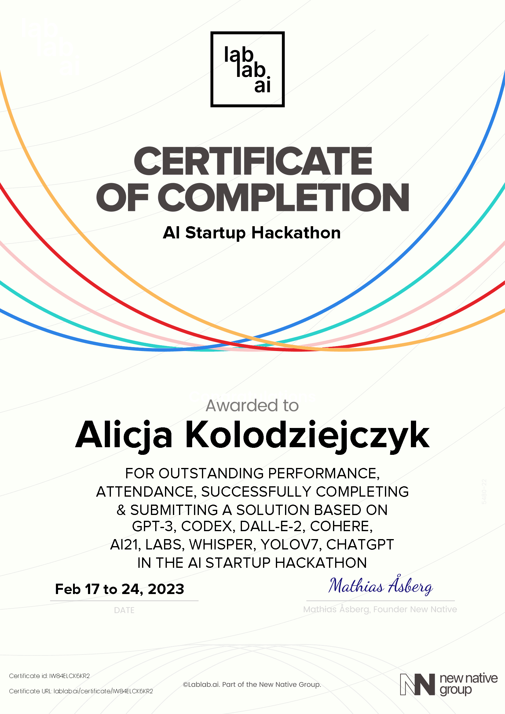 personal certificate