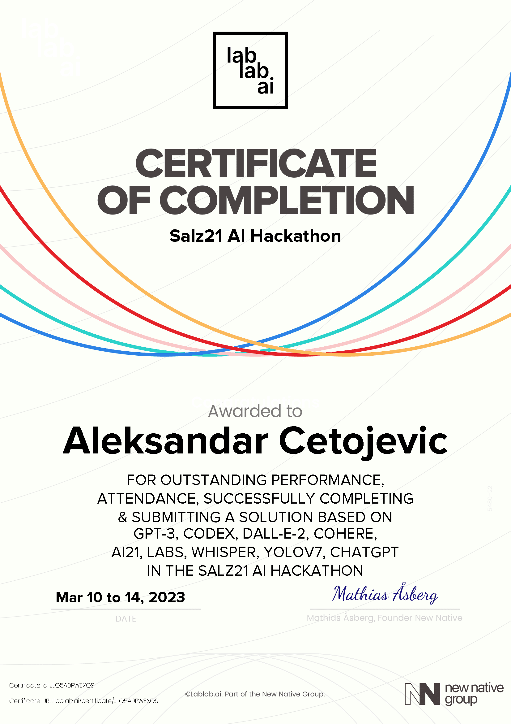 personal certificate