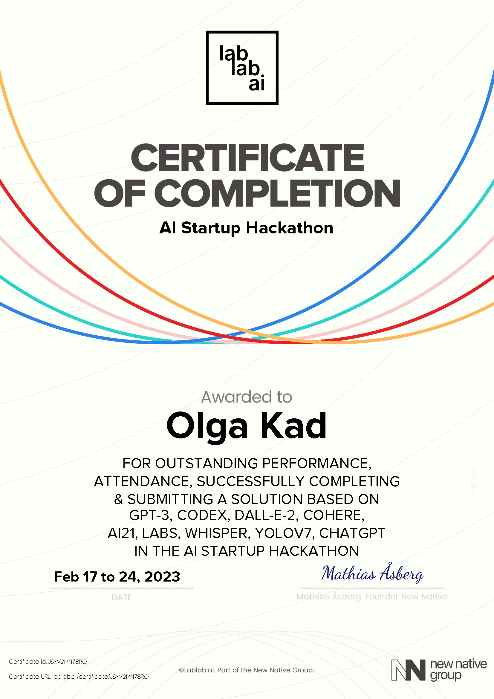 personal certificate