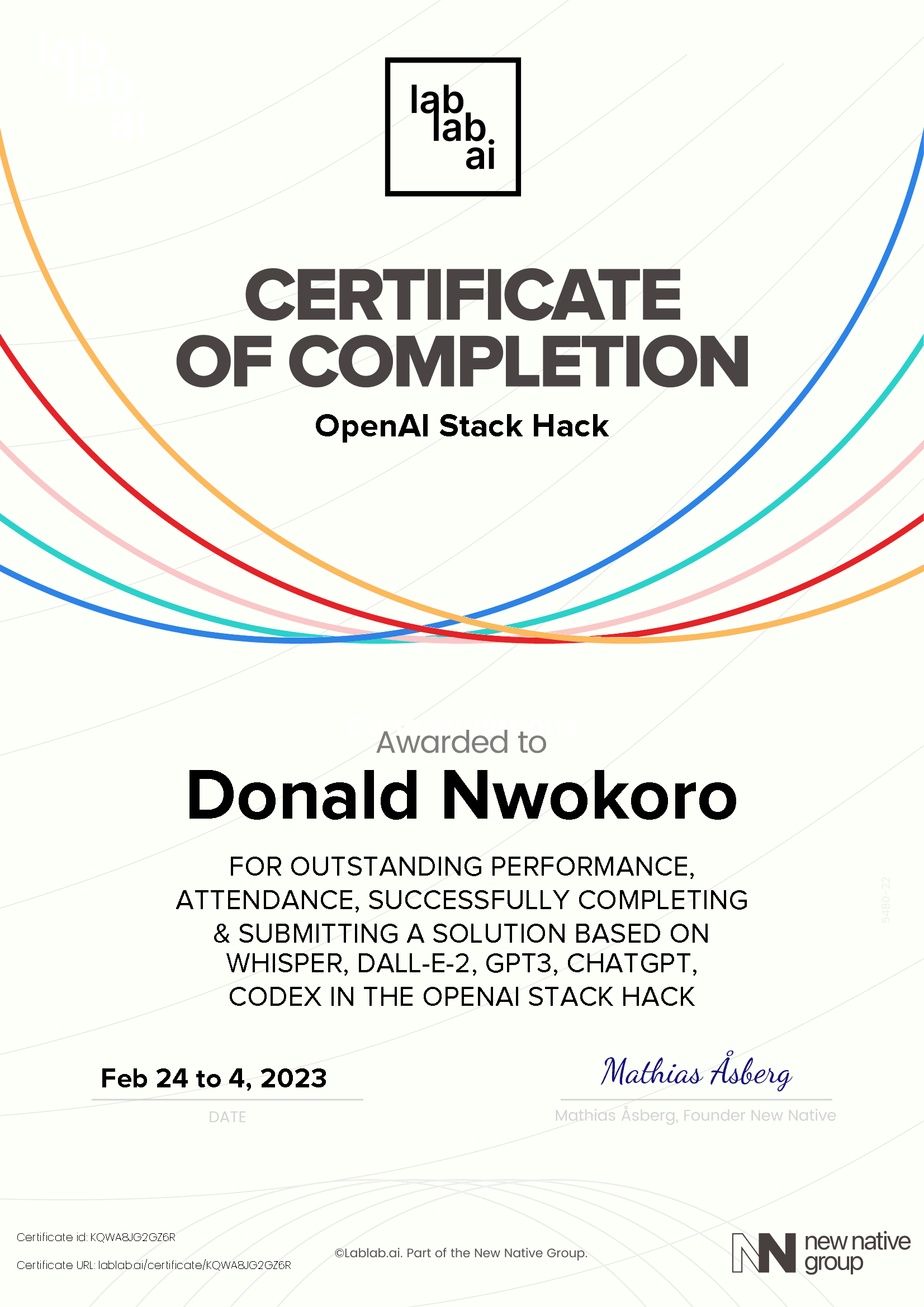 personal certificate