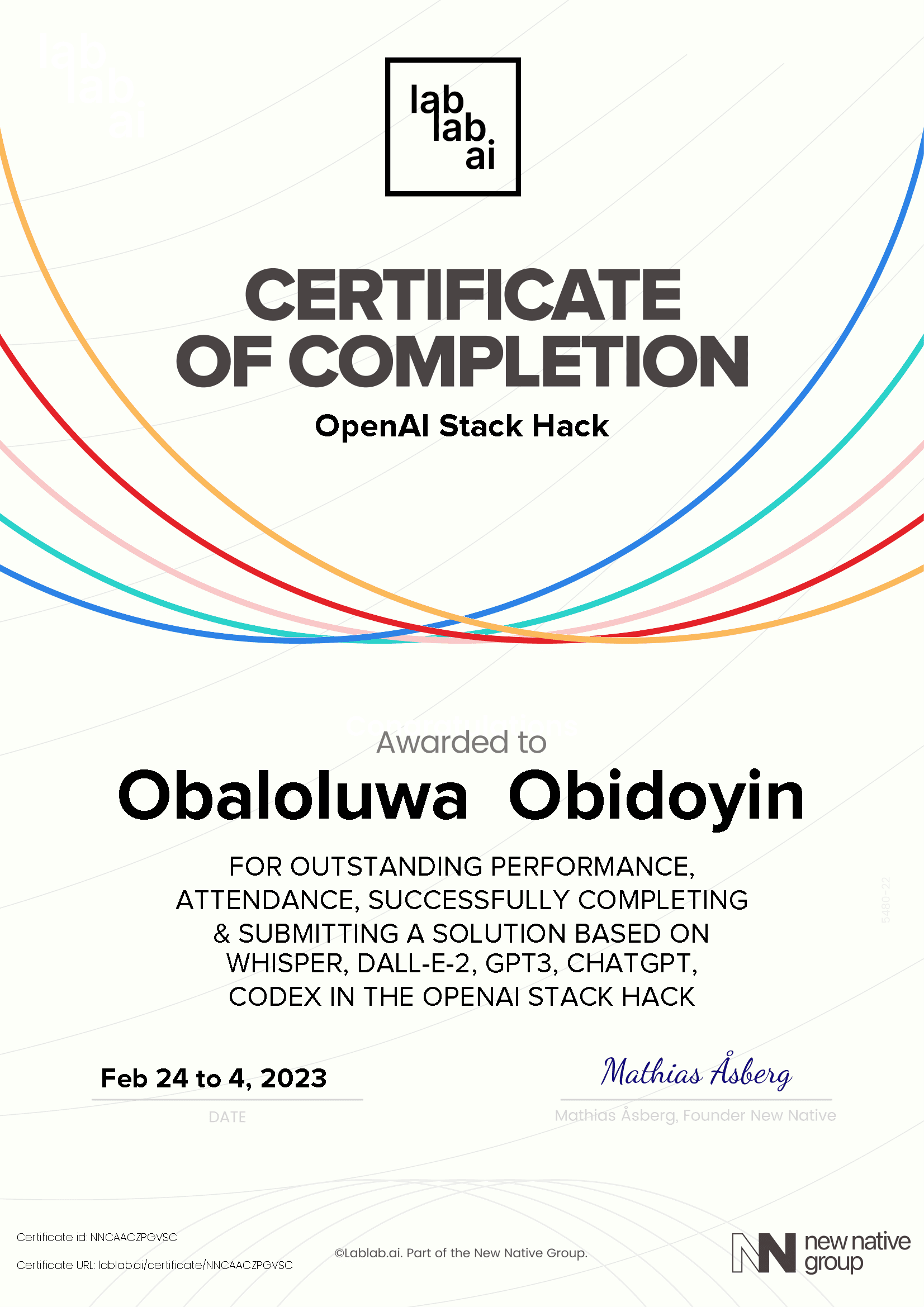 personal certificate