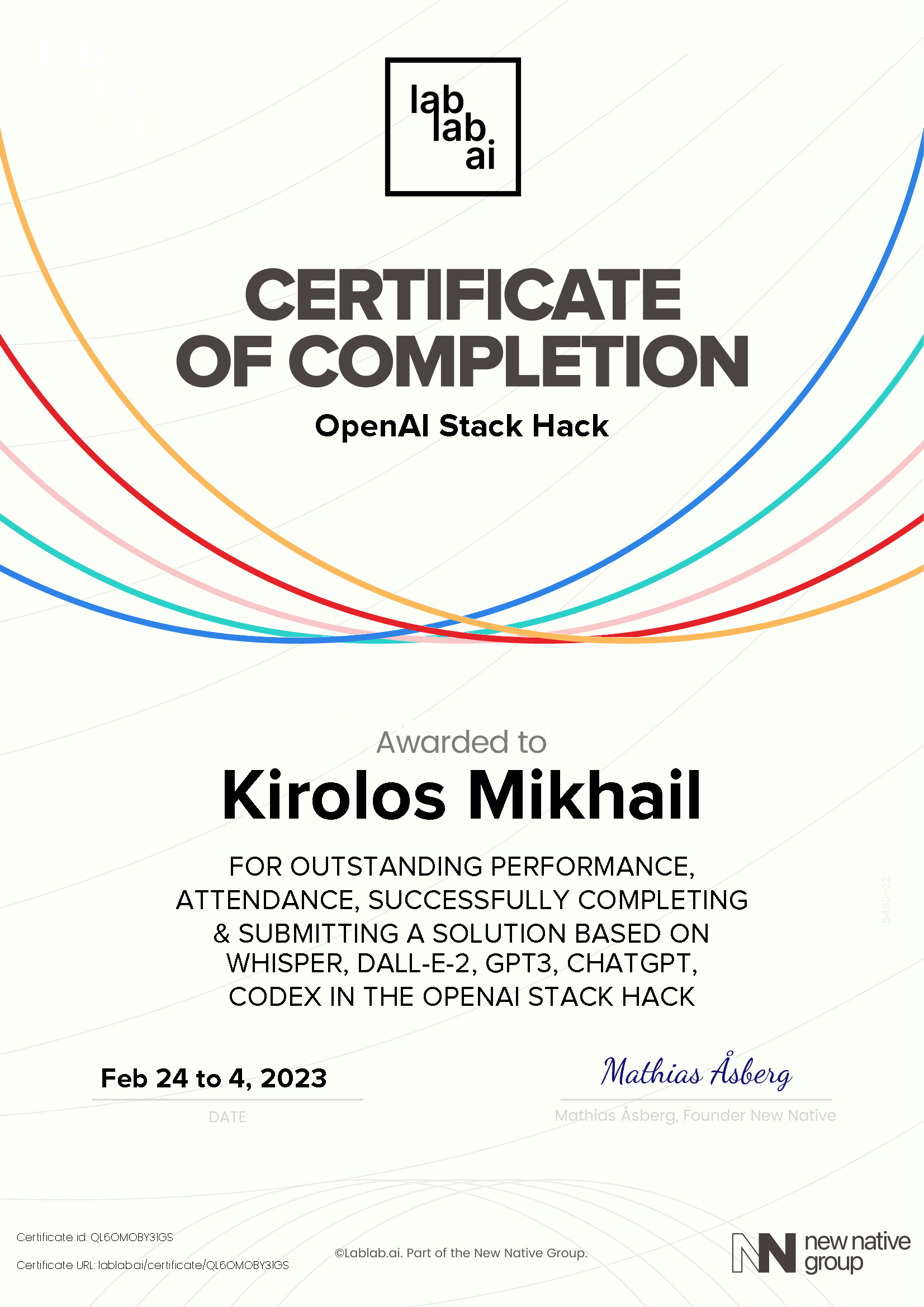 personal certificate