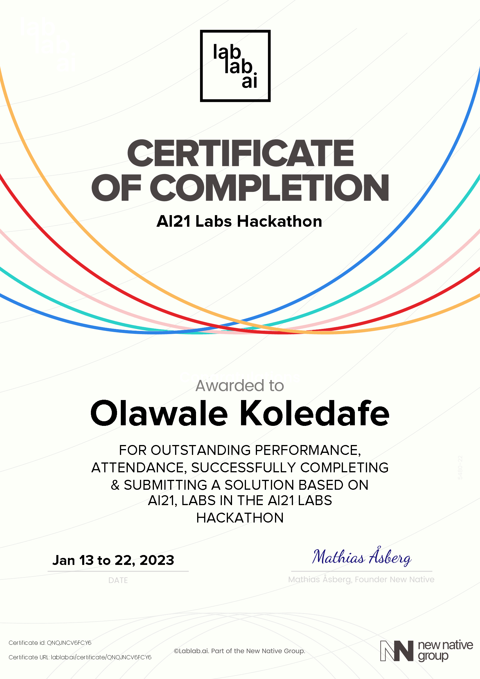 personal certificate