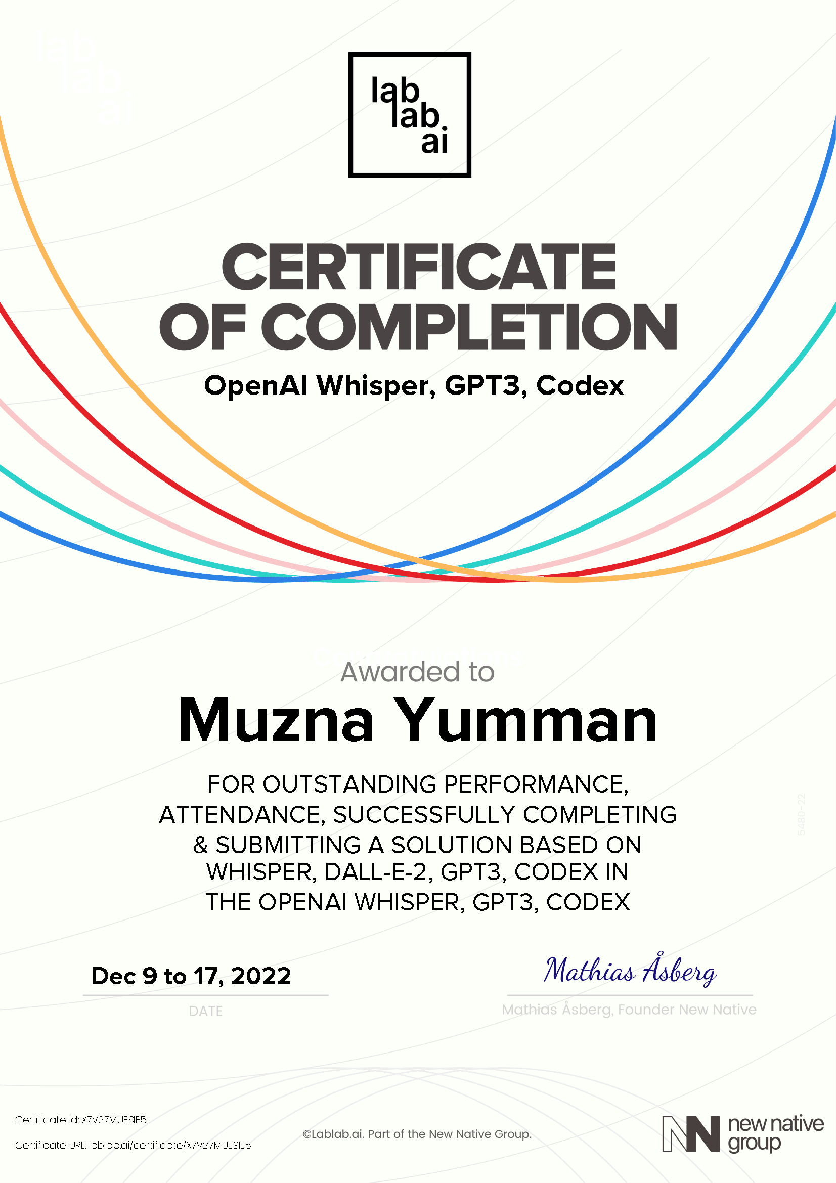 personal certificate